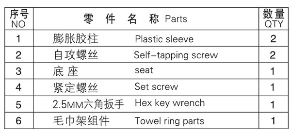 HF-92408毛巾環零（líng）件名稱