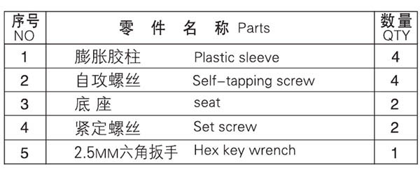 HF-92410置物架零件名（míng）稱